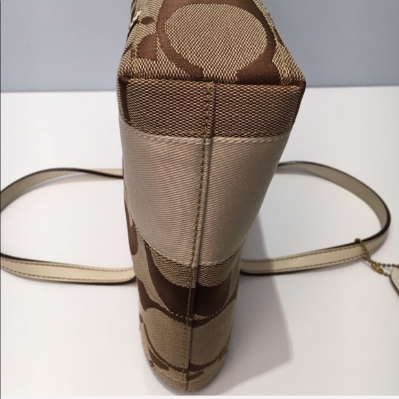 COACH Monogram Rainbow Stripe Canvas Satchel - Picture 10 of 10